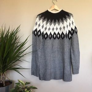 Loft grey black ski sweater